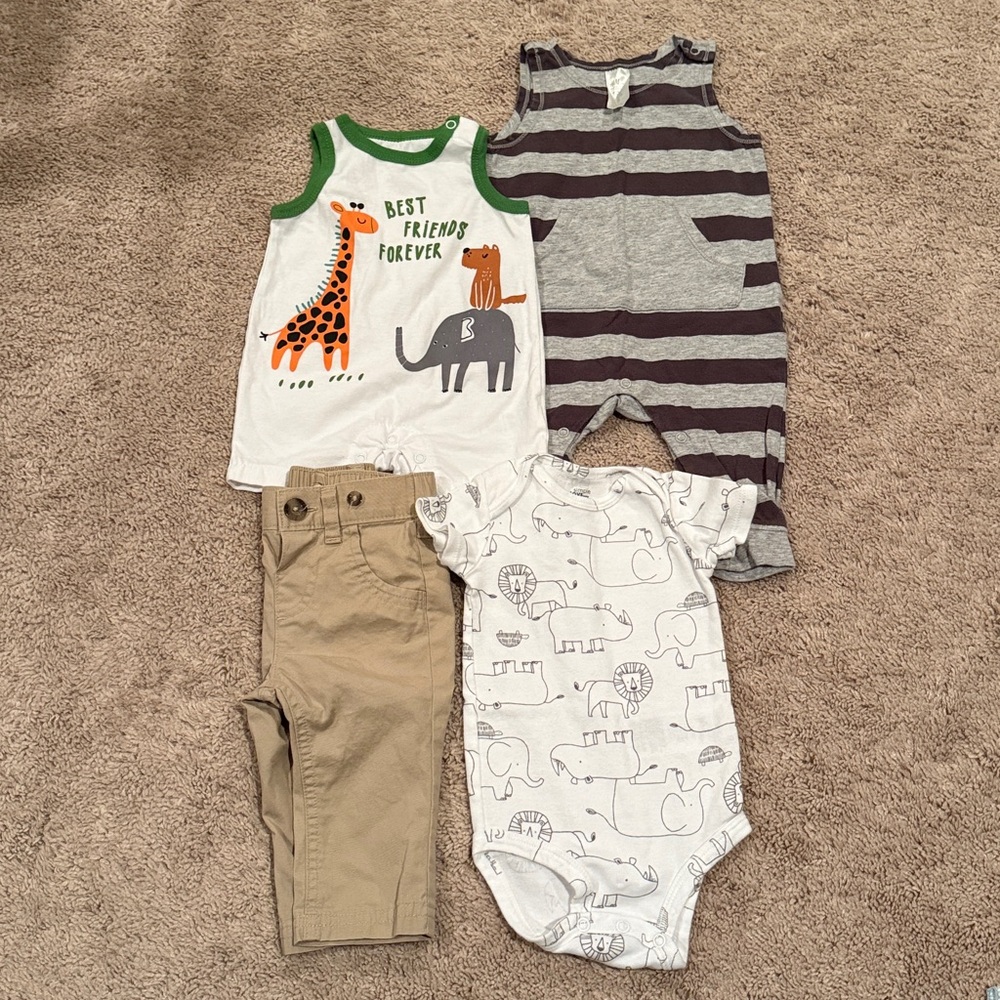 Baby Boy Summer Clothing Lot 3- 6 months Romper One Piece